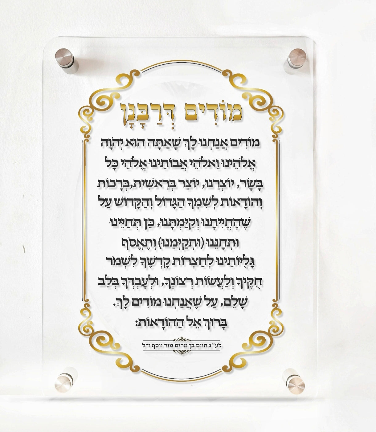תמונה מודים דרבנן על זכוכית מחוסמת גודל 100*70 ס"מ 650₪