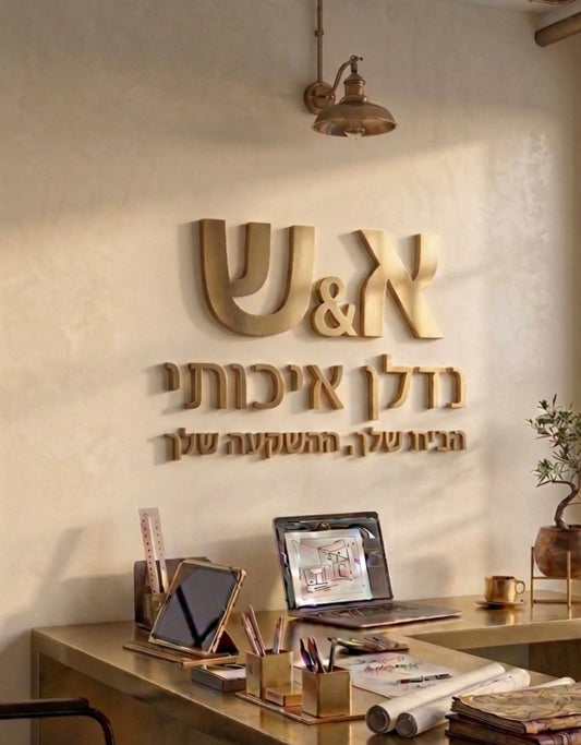 לוגו מתכתי תלת-ממדי בעיצוב אישי | גימור פרימיום לעסק