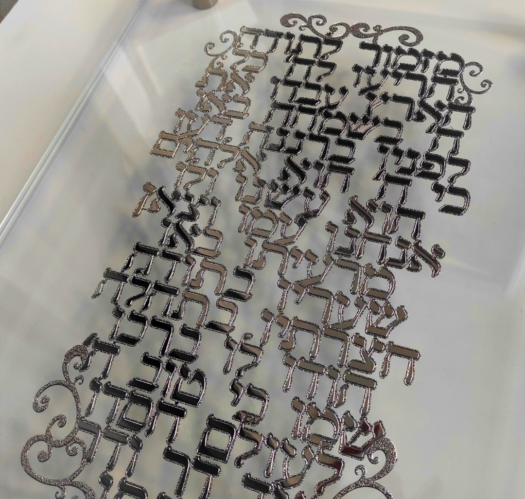 תמונה מזמור לתודה בזהב או כסוף מלבני