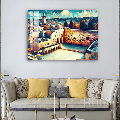 3131 - ציור של הכותל המערבי על קנבס או זכוכית מחוסמת