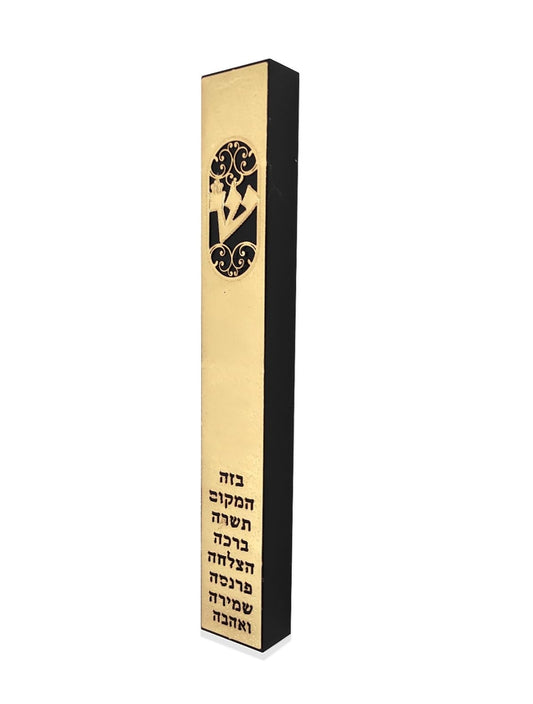 בית מזוזה זכוכית אקריליק דגם ברכת הבית בשילוב זהב