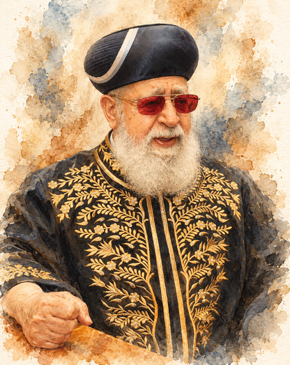 דיוקן אמנותי של הרב עובדיה יוסף – תמונת רב לעיצוב הבית ופינת הלימוד
