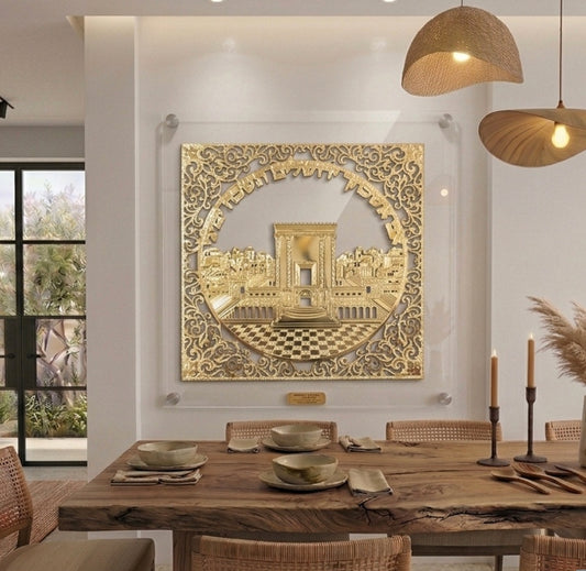 תמונת בית המקדש בזהב | מסגרת זכוכית אקריליק אקסקלוסיבית