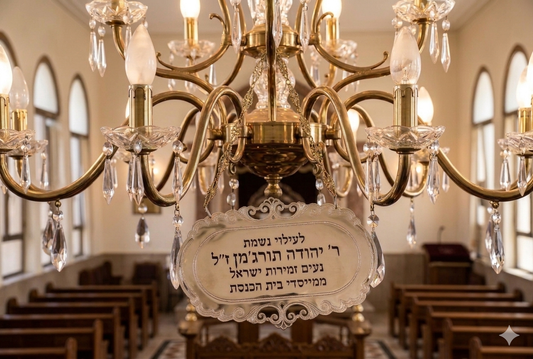 שלטי הנצחה לבתי כנסת – מתכת בציפוי זהב | עיצוב אישי