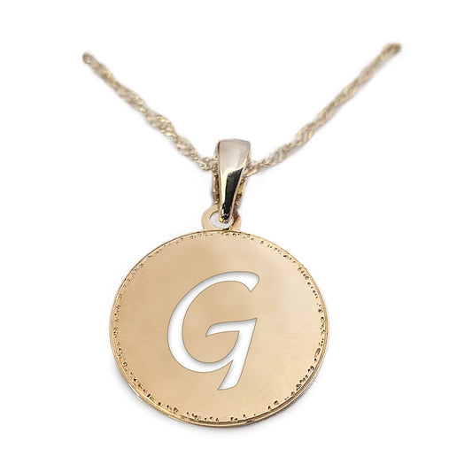 שרשרת תליון עגול אות  G