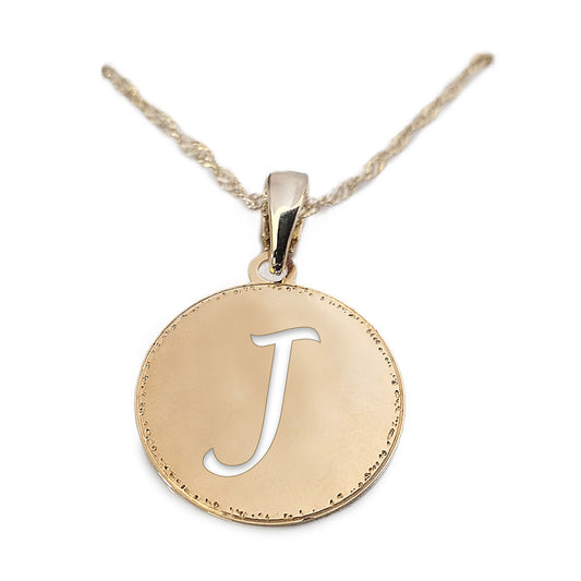 שרשרת תליון עגול אות  J